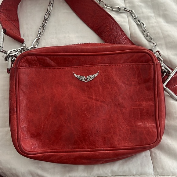 Red zadig and Voltaire bag crushed red leather - Picture 3 of 3